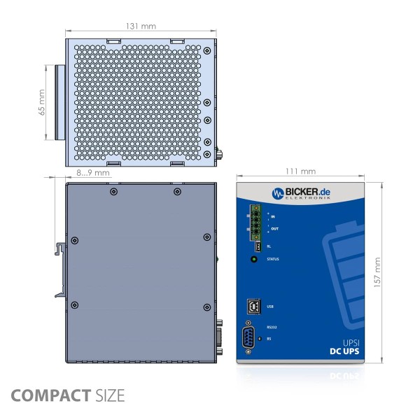 240 W 24 VDC / 10 A UPS záložní zdroj Bicker, baterie LiFePO4