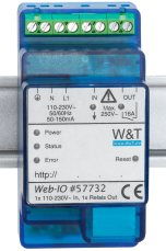 Ethernet IO remote digital inputs outputs 230V: 1xDI, 1xDO relay, Modbus TCP, REST, MQTT, OPC UA