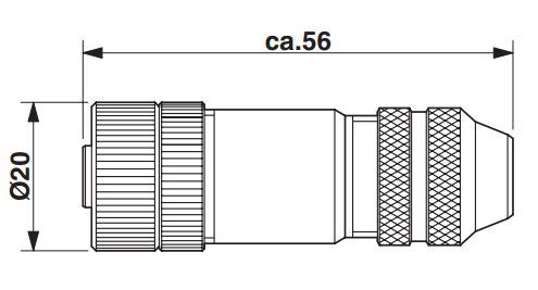 M12 conector for CANopen, female