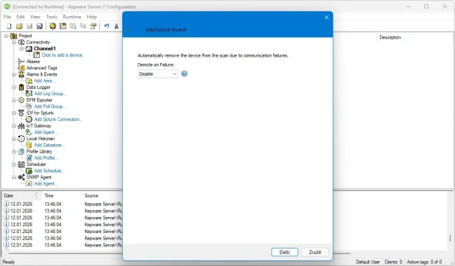 TOP 100 servidores OPC UA/DA en una licencia de Kepware Server, Manufacturing Suite