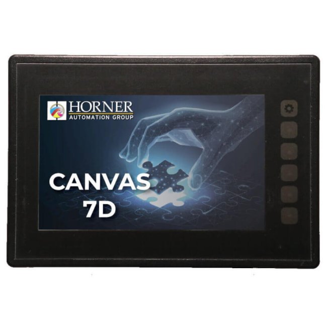 HORNER CANVAS 7D PLC HMI controller with 7″ colour touchscreen, analog / digital inputs and outputs