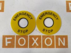 EAO 61-9970.2 Oznacovací štítek 43mm, Emergency Stop, žlutý