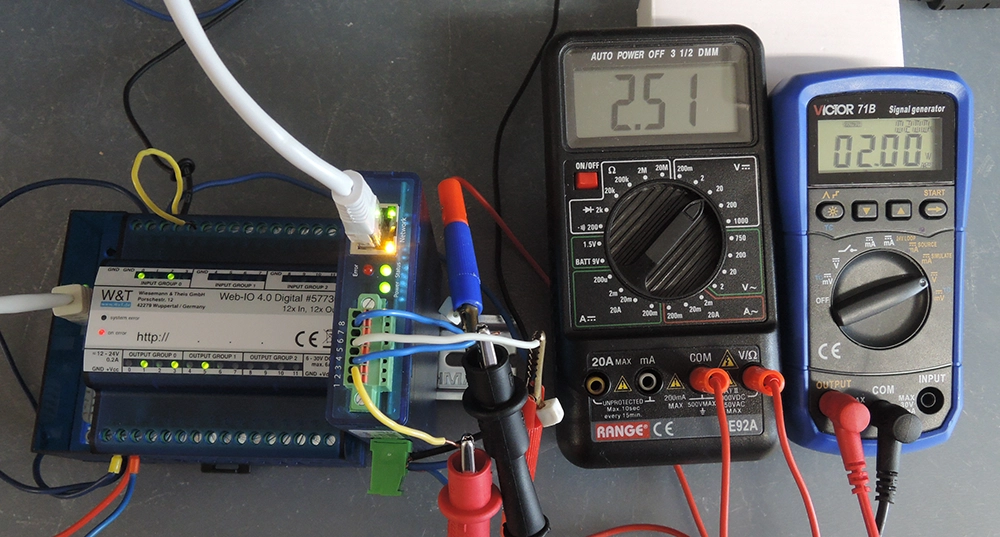 Zapojení měření a kalibrátoru do modulu W&T