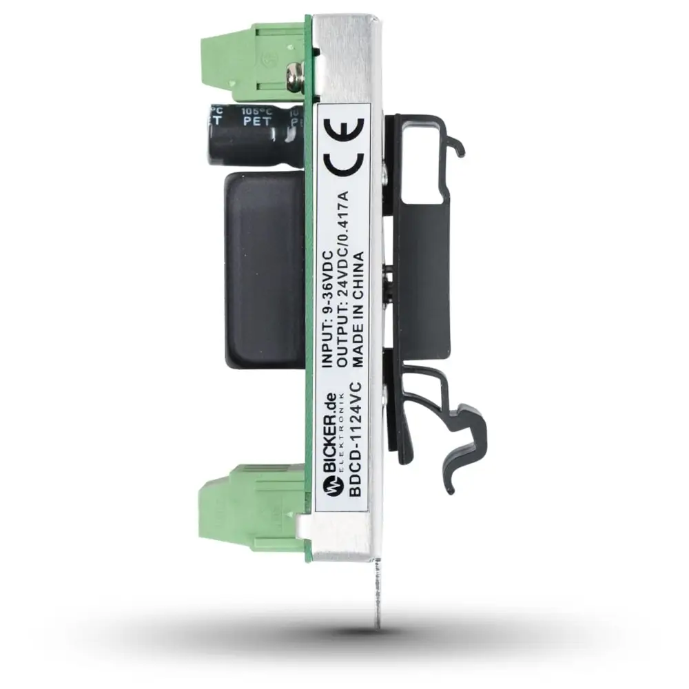 10 W DC/DC voltage converter Bicker (9–36 VDC → 5 / 12 / 24 VDC)