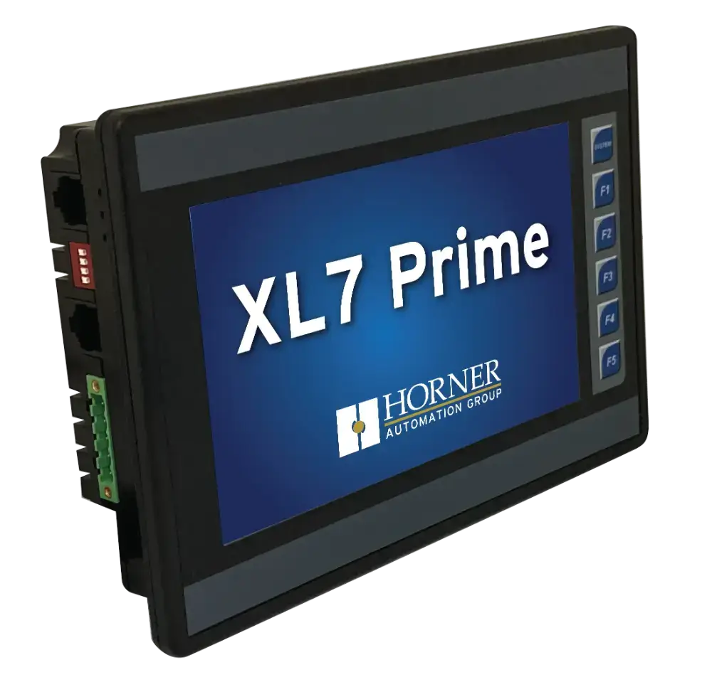 HORNER XL7 Prime PLC HMI controller with 7″ colour touchscreen, analog / digital inputs and outputs