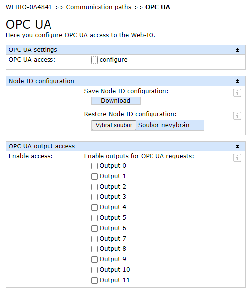 Komunikace není uvolněna - OPC UA | FOXON & W&T