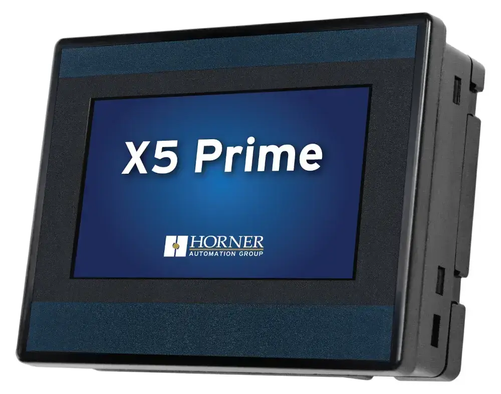 HORNER X5 Prime PLC HMI controller with 4,3″ colour touchscreen, analog / digital inputs and outputs