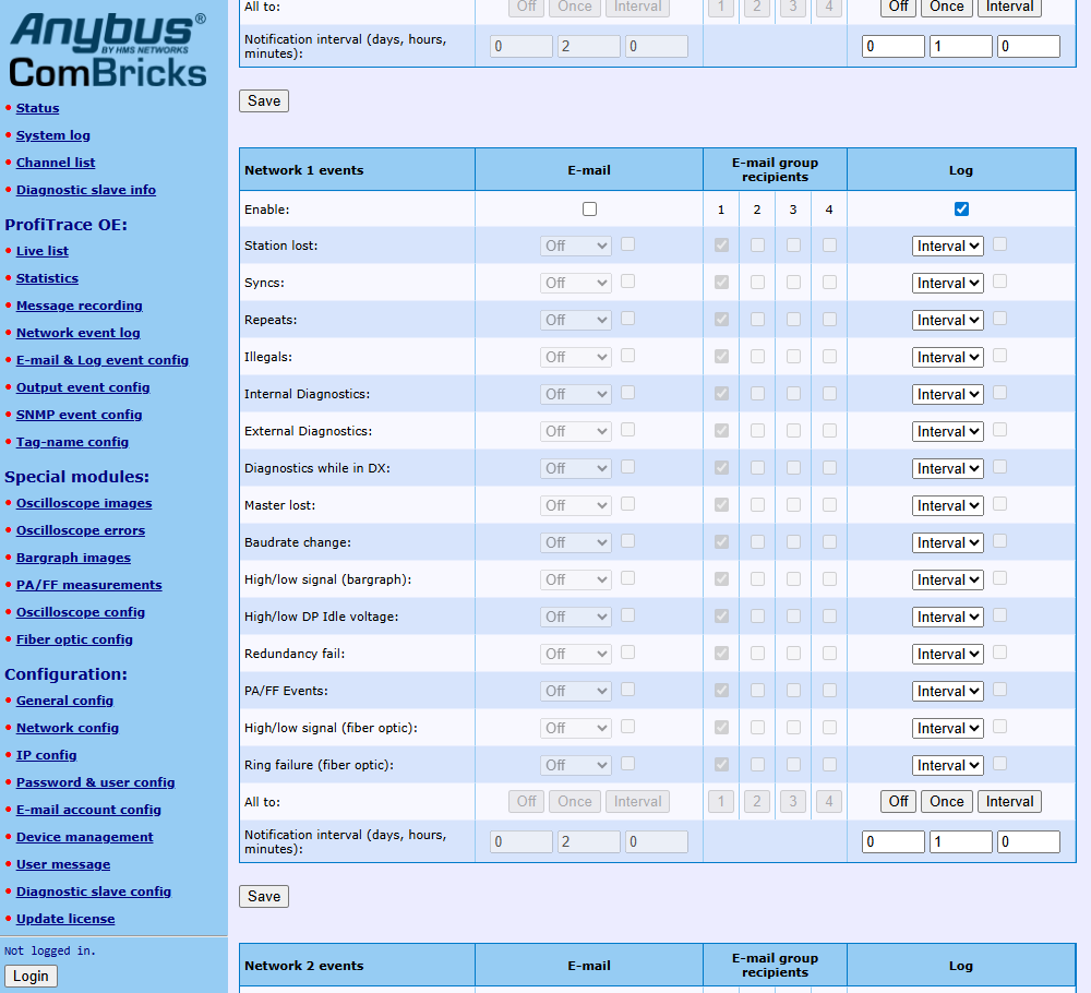 Log Event Configuration