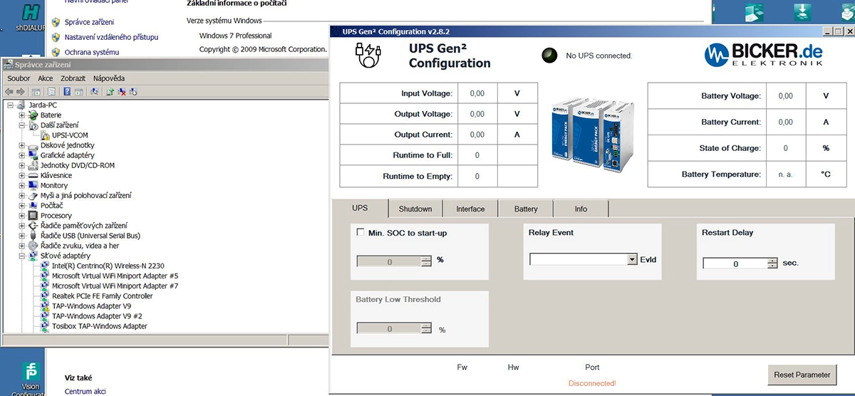 UPS Gen2 bez připojené UPS