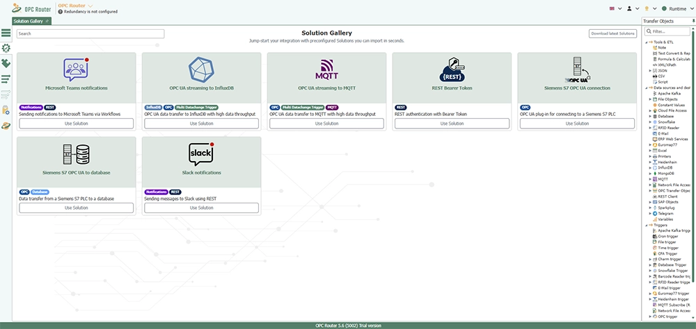 OPC Router  solution gallery
